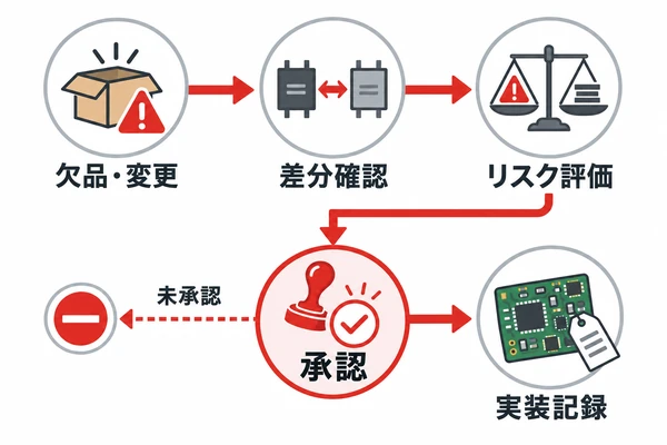 IoT基板実装におけるBOM代替部品の比較、承認、実装記録までの流れ