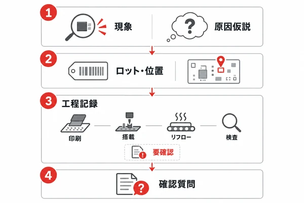 はんだ接合不良の証拠確認フロー